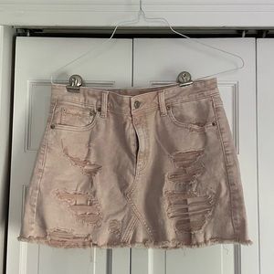 American eagle pink distressed skirt